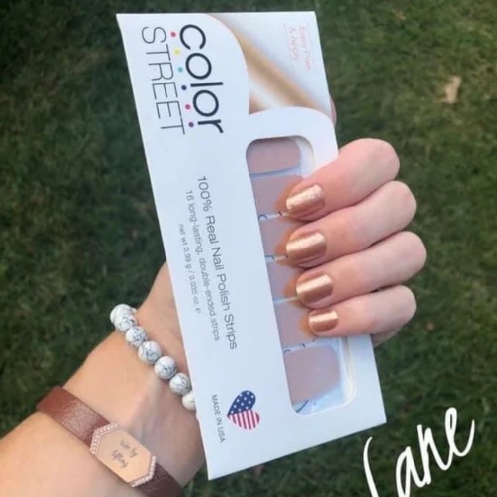 *Retired* Color Street: Penny Lane | Copper Metallic Gold Shimmer Party Peach - Picture 5 of 15